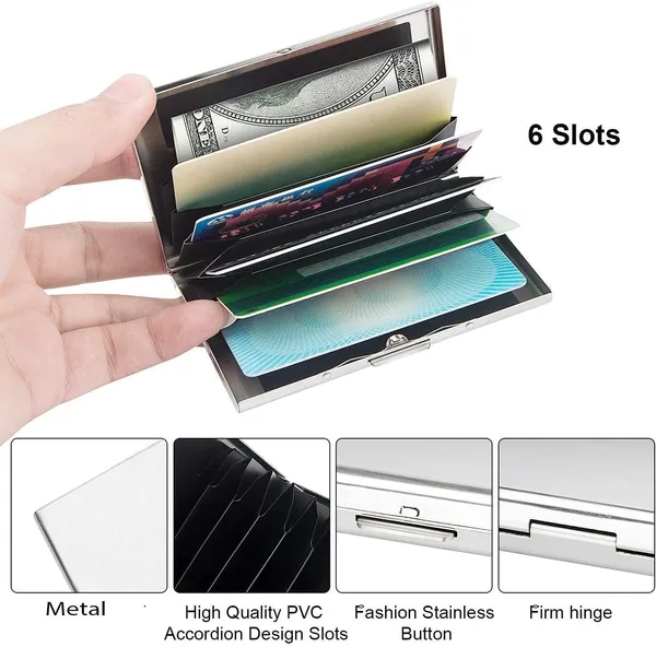 Hub_6_Slots_Credit_Card_Holder_Protector_Slim_Metal_Business_Card_Case_For_Women_Or_Men_(Silver)