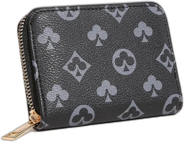 Hub_Credit/Debit_Card_Holder_11_Slot_Pu_Leather_Small_Zipper_Wallet_For_Men_&_Women_(Black)