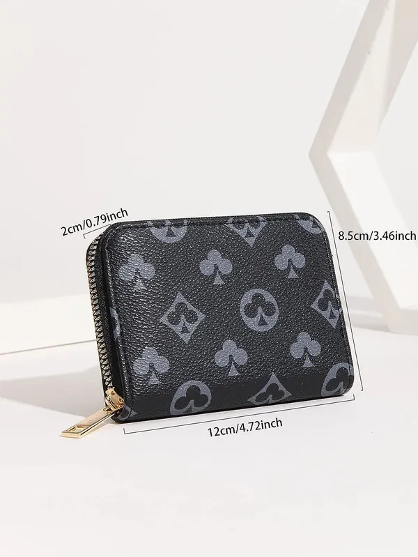Hub_Credit/Debit_Card_Holder_11_Slot_Pu_Leather_Small_Zipper_Wallet_For_Men_&_Women_(Black)