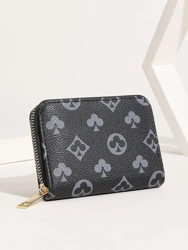Hub_Credit/Debit_Card_Holder_11_Slot_Pu_Leather_Small_Zipper_Wallet_For_Men_&_Women_(Black)