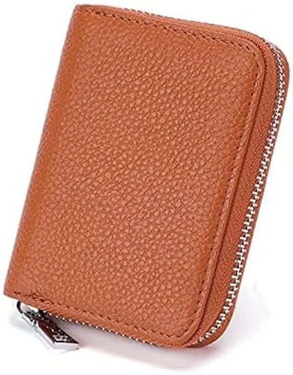 CLGD_Leather_Wallet_with_ID_Pouch_Slots_Credit_Debit_Zipper_Card_Holder_Money_Wallet_Coin_Purse_for_Men_&_Women_(Brown)