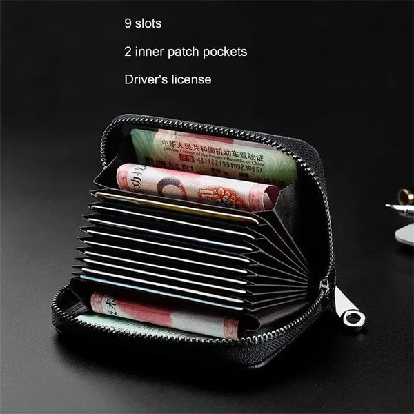 CLGD_Leather_Wallet_with_ID_Pouch_Slots_Credit_Debit_Zipper_Card_Holder_Money_Wallet_Coin_Purse_for_Men_&_Women_(Brown)