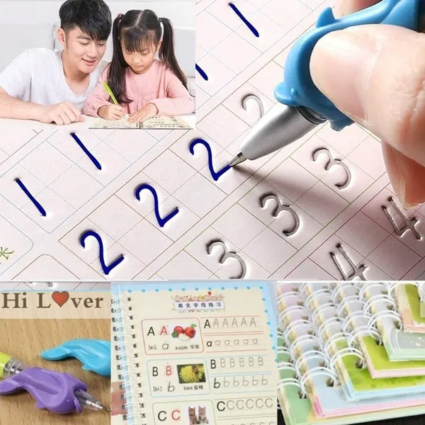 Magic_Practice_Copybook,_(4_BOOK_+1_PEN_+_10_REFILL)_Number_Tracing_Book_for_Preschoolers_with_Pen,_Magic_calligraphy_books_for_kids_Reusable_Writing_Tool