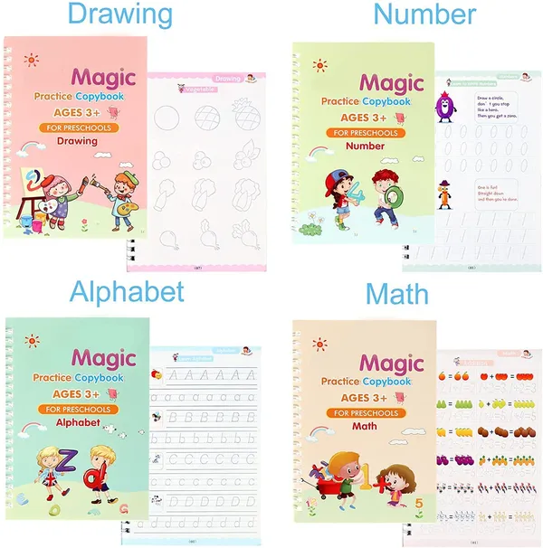 Magic_Practice_Copybook,_(4_BOOK_+1_PEN_+_10_REFILL)_Number_Tracing_Book_for_Preschoolers_with_Pen,_Magic_calligraphy_books_for_kids_Reusable_Writing_Tool