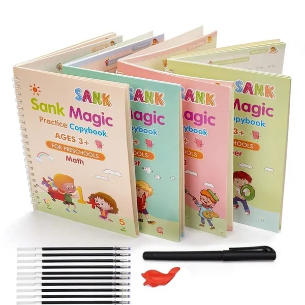 Magic_Practice_Copybook,_(4_BOOK_+1_PEN_+_10_REFILL)_Number_Tracing_Book_for_Preschoolers_with_Pen,_Magic_calligraphy_books_for_kids_Reusable_Writing_Tool
