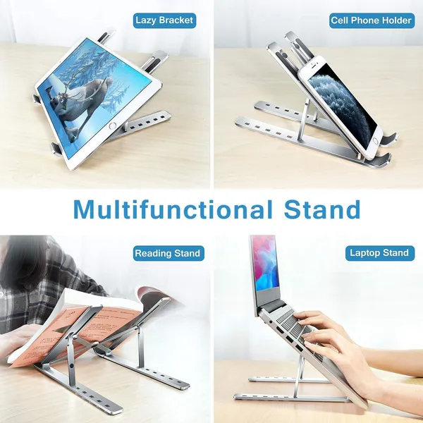 Laptop_Stand_For_Desk,_Ergonomic_Computer_Stand_Laptop_Riser,_Phone_And_Tablet_Stand_For_Desk,_Portable_Laptop_Elevator_Holder_Compatible_With_Macbook,_Laptop,Tablet_(Silver)