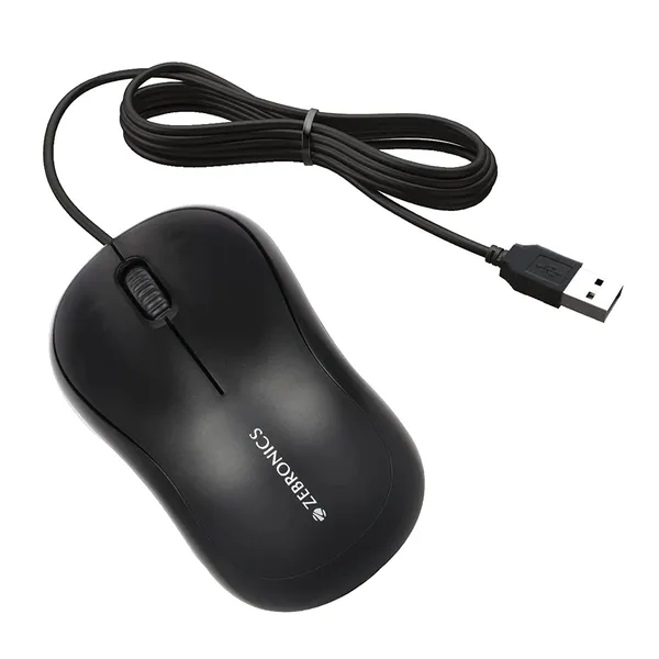 ZEBRONICS_Zeb-Comfort_Wired_USB_Mouse,_3-Button,_1000_DPI_Optical_Sensor,_Plug_&_Play,_for_Windows/Mac,_Black