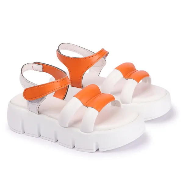 White_women_valcro_strap_colorblocked_platfrom_sandals