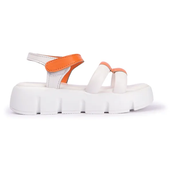 White_women_valcro_strap_colorblocked_platfrom_sandals