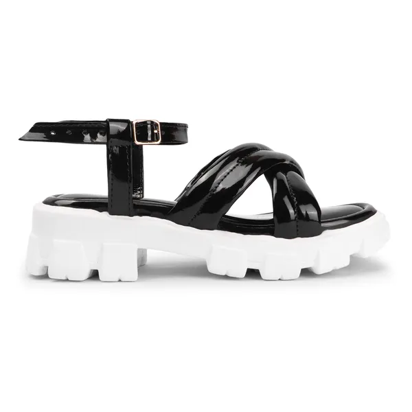 Black_Women_cross_strap_ankle_loop_platform_sandals