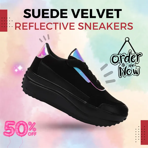 Black_women_synthetic_&_velvet_fusion_flatform_sneakers