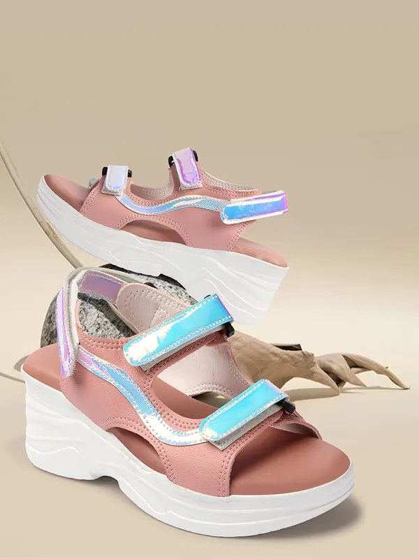 Peach_women_Iridescent_Metallic_Wedges_Sandals