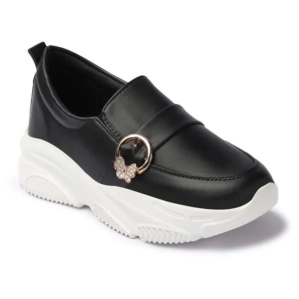 Black_women_synthetic_leather_loafer_moccasins