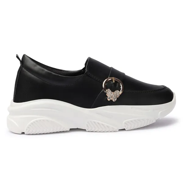 Black_women_synthetic_leather_loafer_moccasins