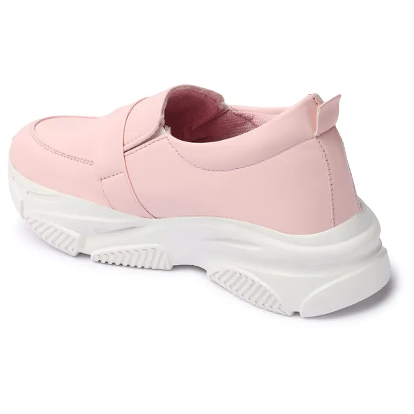 Pink_women_synthetic_leather_loafer_moccasins
