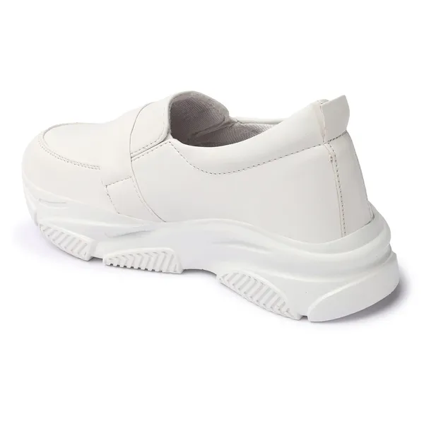 White_women_synthetic_leather_loafer_moccasins