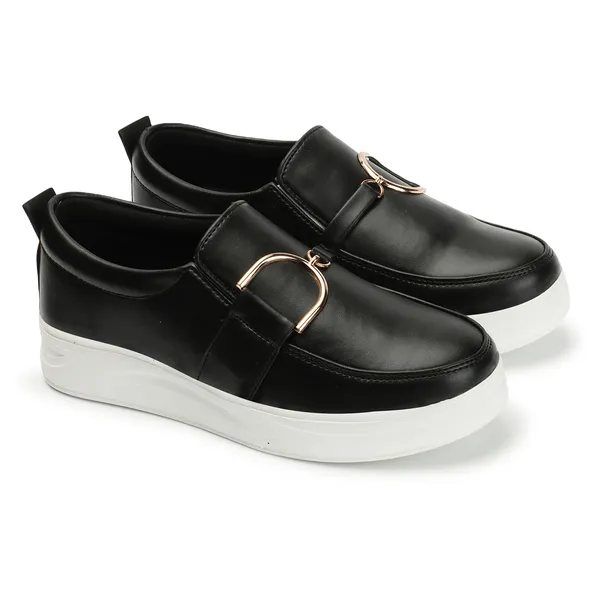Black_women_synthetic_leather_loafer_moccasins