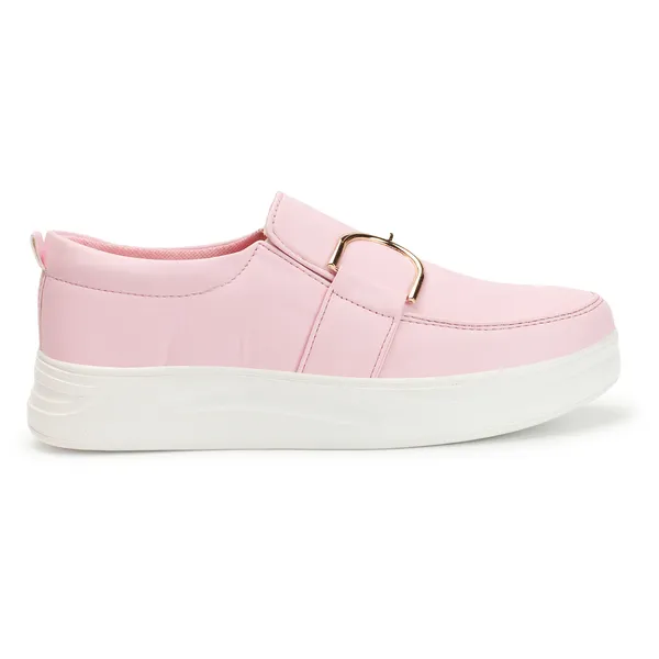 Pink_women_synthetic_leather_loafer_moccasins