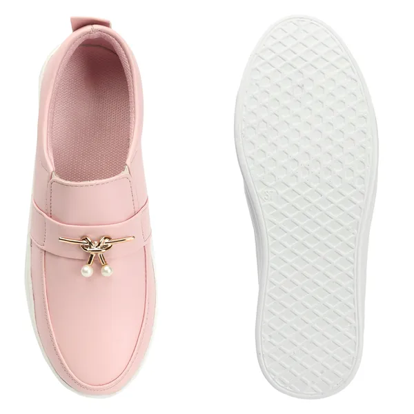 Pink_women_synthetic_leather_embellished_loafer_moccasins