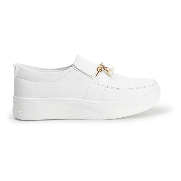 White_women_synthetic_leather_embellished_loafer_moccasins