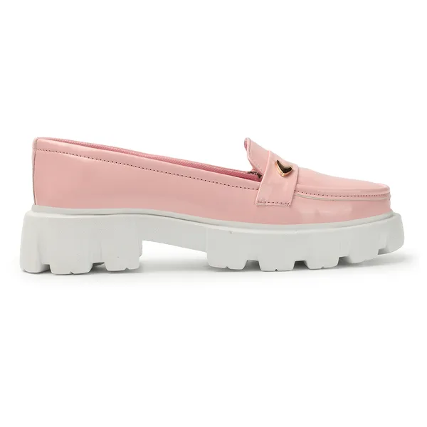 Pink_women_synthetic_patent_leather_Chunky_loafer_moccasins