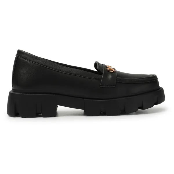 Black_women_synthetic_leather_Chunky_loafer_moccasins