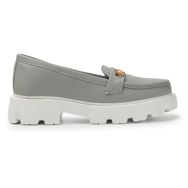 Grey_women_synthetic_leather_Chunky_loafer_moccasins