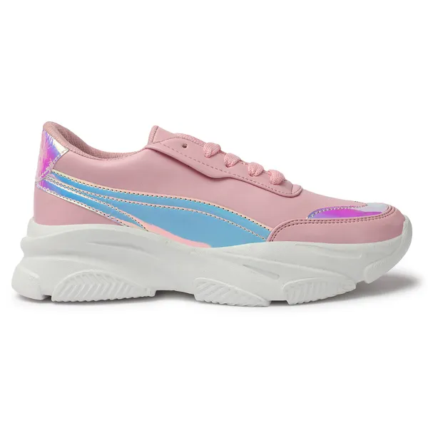 Pink_women_synthetic_&_iridescent_metallic_sneakers