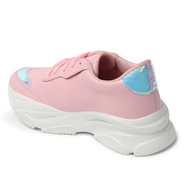 Pink_women_synthetic_&_iridescent_metallic_sneakers