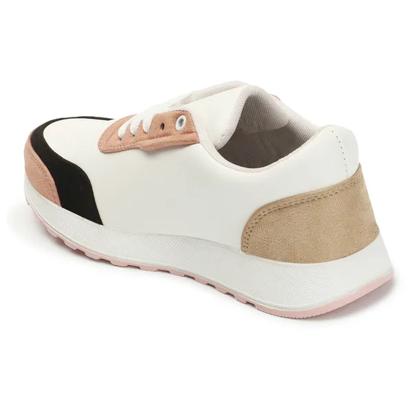 Peach_women_synthetic_&_velvet_fusion_flatform_sneakers