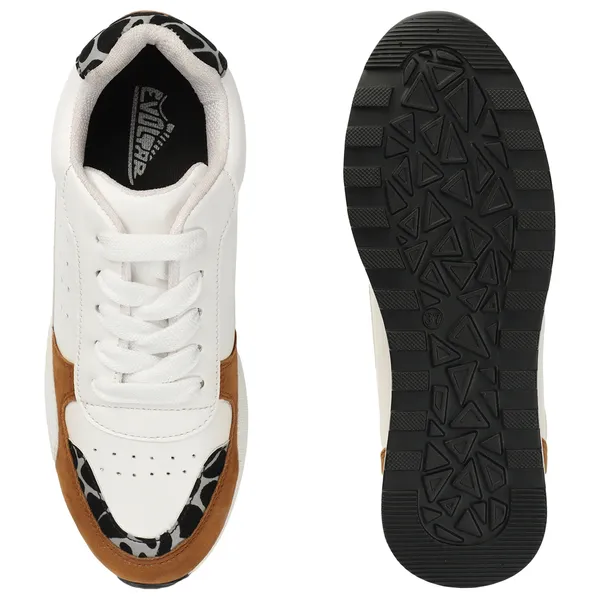 White_women_synthetic_&_velvet_fusion_flatform_sneakers