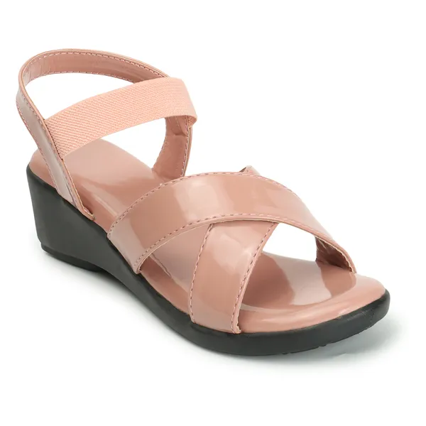 Peach_women_Solid_Cross_strap_Wedges_Sandals
