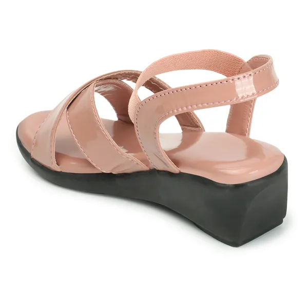 Peach_women_Solid_Cross_strap_Wedges_Sandals