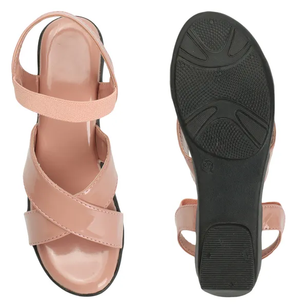 Peach_women_Solid_Cross_strap_Wedges_Sandals