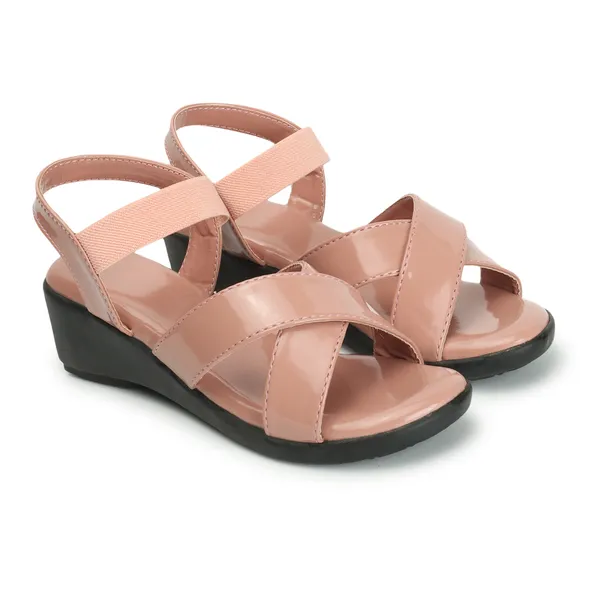 Peach_women_Solid_Cross_strap_Wedges_Sandals