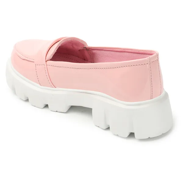 Pink_women_synthetic_patent_leather_Chunky_loafer_moccasins