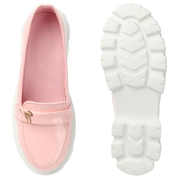 Pink_women_synthetic_patent_leather_Chunky_loafer_moccasins