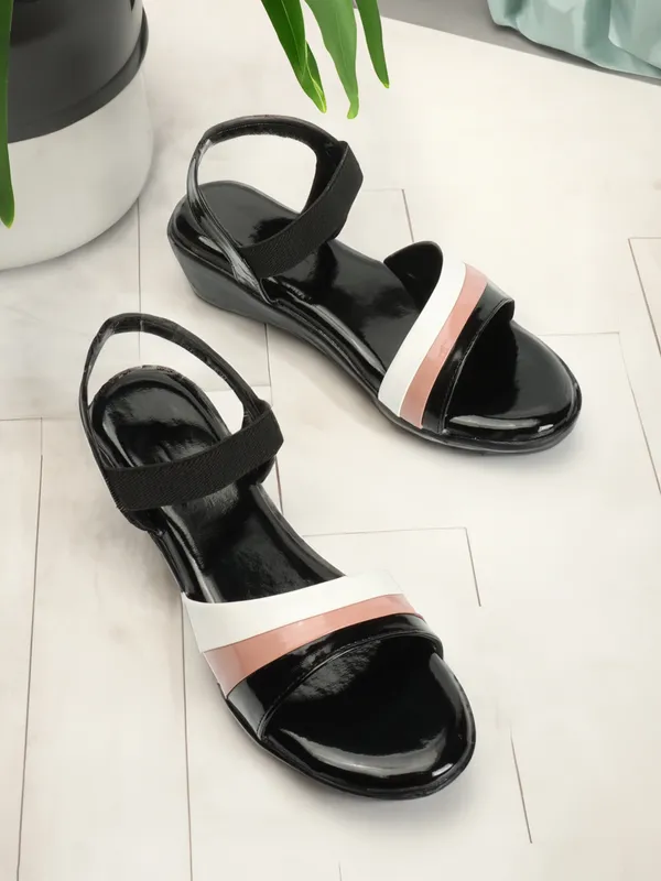 Black_women_Tricolor_Wedges_Sandals