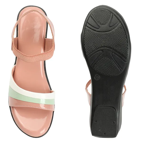 Peach_women_Tricolor_Wedges_Sandals