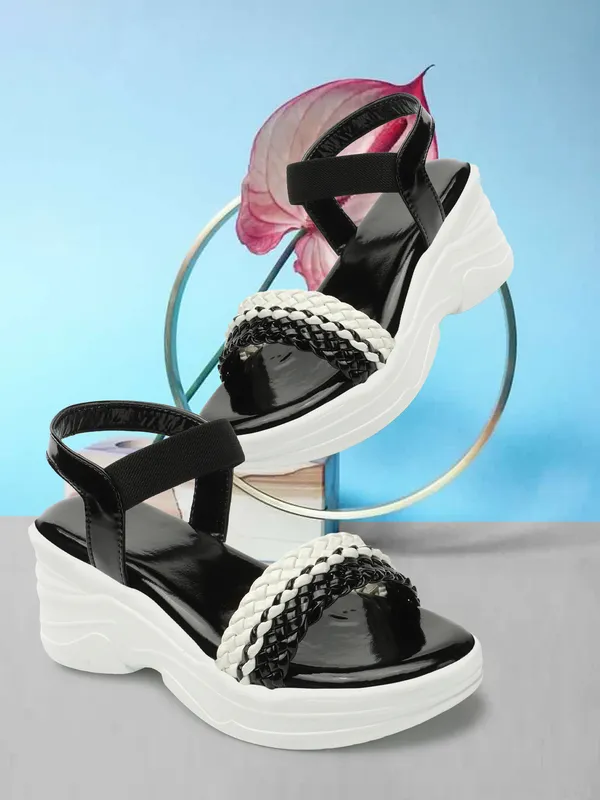 Black_women_Dual_Color_Braided_strap_Wedges_Sandals