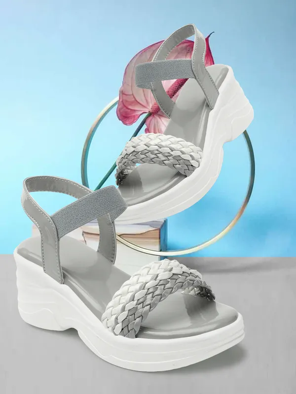 Grey_women_Dual_Color_Braided_strap_Wedges_Sandals