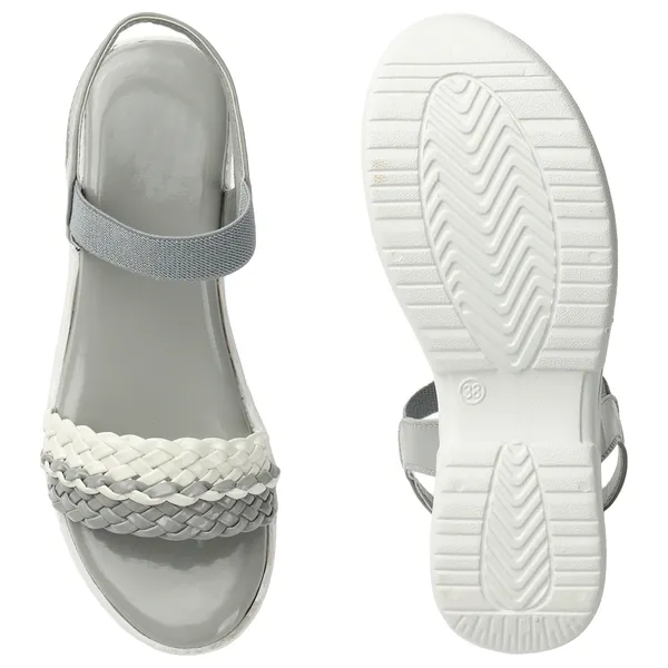 Grey_women_Dual_Color_Braided_strap_Wedges_Sandals