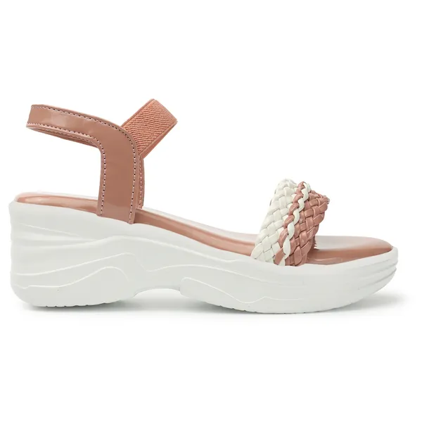 Peach_women_Dual_Color_Braided_strap_Wedges_Sandals