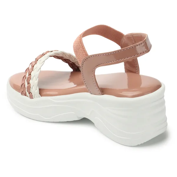 Peach_women_Dual_Color_Braided_strap_Wedges_Sandals