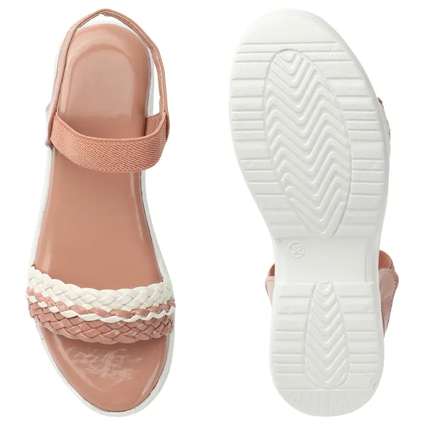 Peach_women_Dual_Color_Braided_strap_Wedges_Sandals