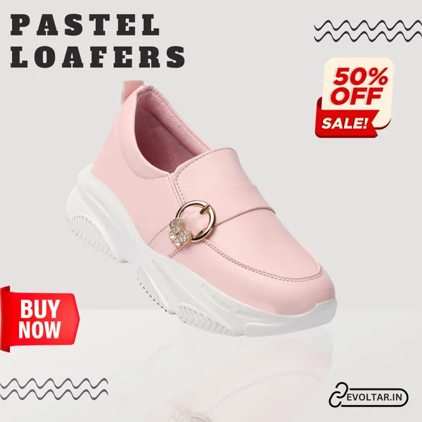 Pink_women_synthetic_leather_loafer_moccasins