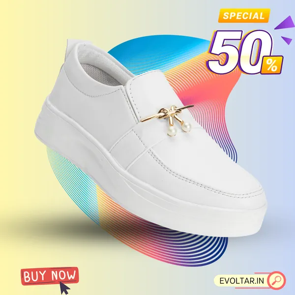 White_women_synthetic_leather_embellished_loafer_moccasins