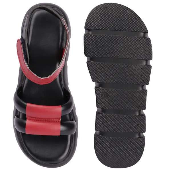 Black_women_valcro_strap_colorblocked_platfrom_sandals