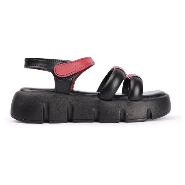 Black_women_valcro_strap_colorblocked_platfrom_sandals