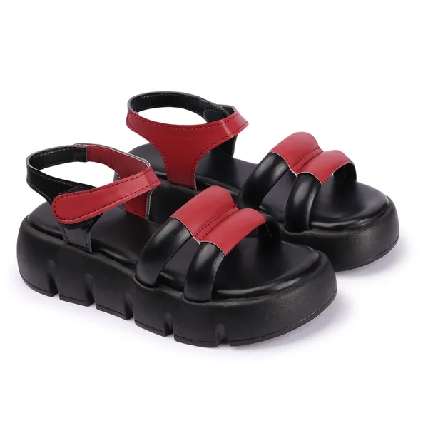 Black_women_valcro_strap_colorblocked_platfrom_sandals